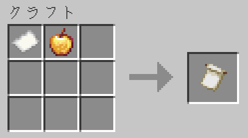 エンチャントされた金のリンゴと紙を合わせることで何かの模様の旗の模様を作ることが出来る