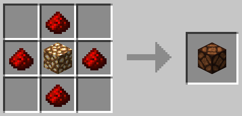 グロウストーンとレッドストーンダスト4個でレッドストーンランプを作成可能