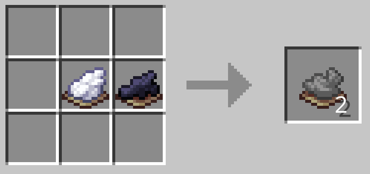 白色の染料1つと黒色の染料1つで2つの灰色の染料ができる