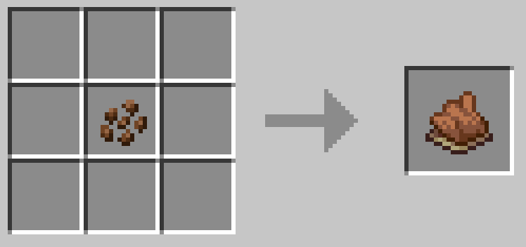 カカオ豆1つで茶色の染料が1つできる