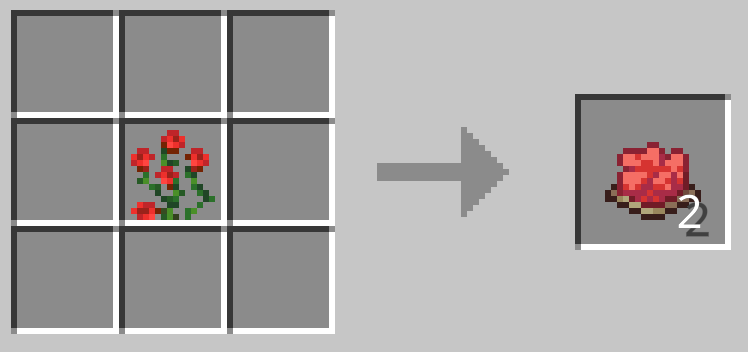 バラの低木1つで赤色の染料1つができる