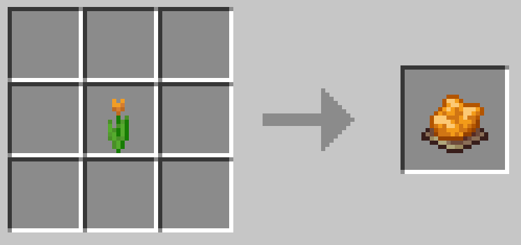 橙色のチューリップ1つで橙色の染料1つができる