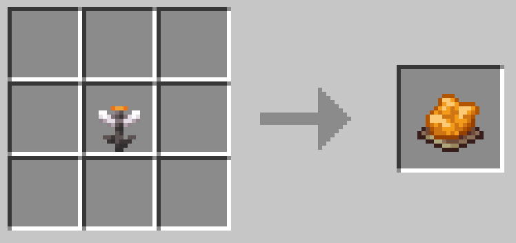 開いたヒトミソウ1つで橙色の染料が1つできる