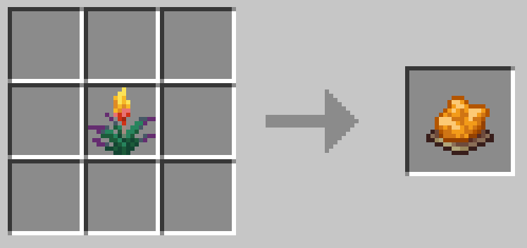 トーチフラワー1つで橙色の染料1つができる