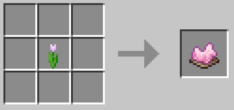 桃色のチューリップ1つで桃色の染料1つができる