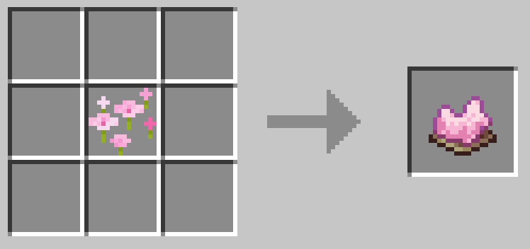 桜色の花びら1つで桃色の染料1つができる