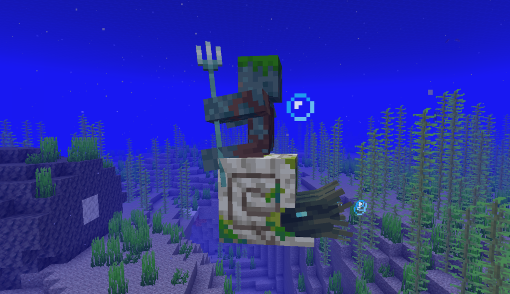 ドラウンドを上に乗せたゾンビオウムガイ