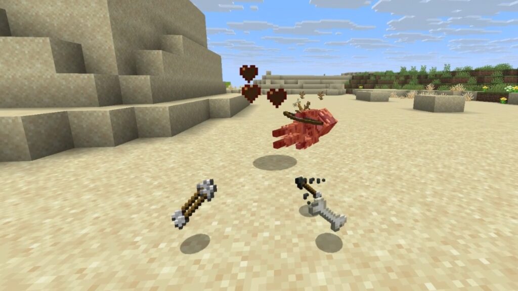 パーチドがアイテムをドロップする様子